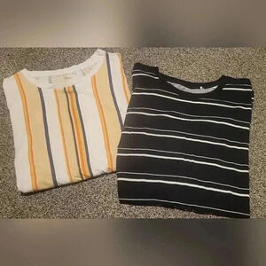 PACSUN men basic striped t-shirts, 2 available, size LARGE, price is for both